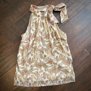 INC International Concepts Tie-Neck Paisley Blouse